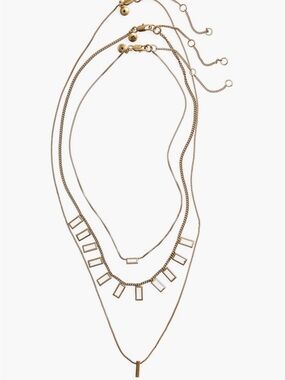 Madewell Triple-Layer Rectangle Pendant Necklace - Gold